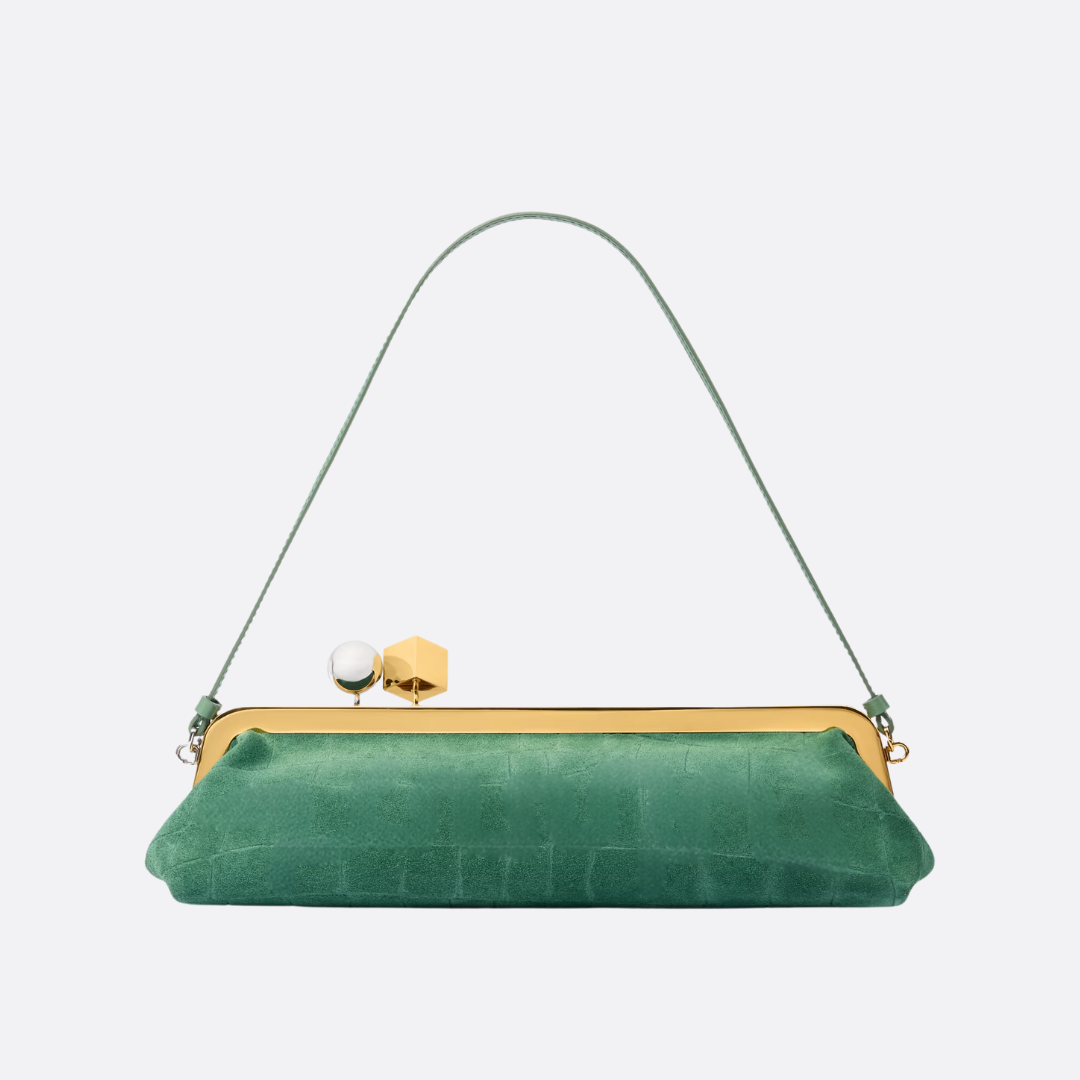 Bag Jcq LSl Suede Clutch w/ Croc-Effect