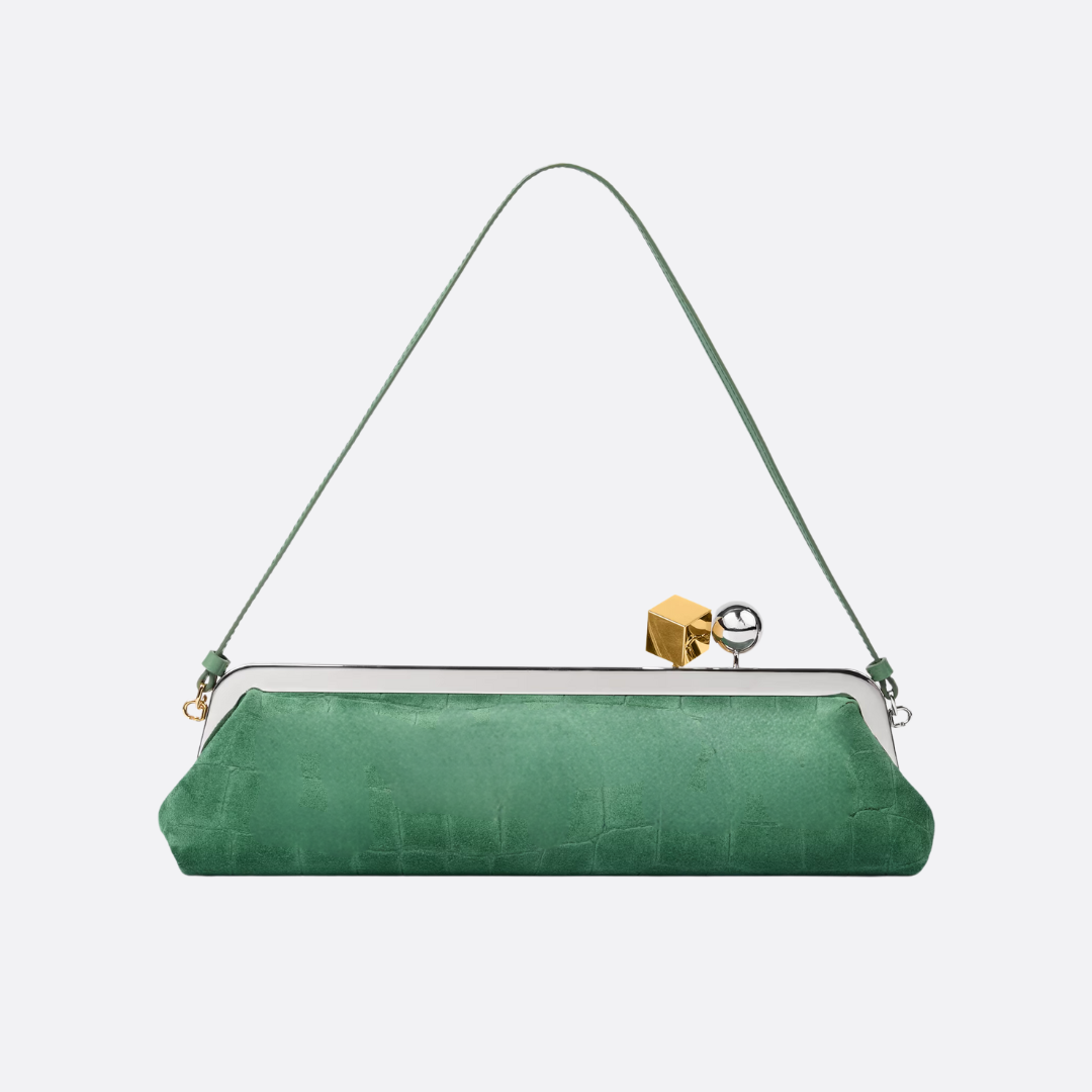Bag Jcq LSl Suede Clutch w/ Croc-Effect