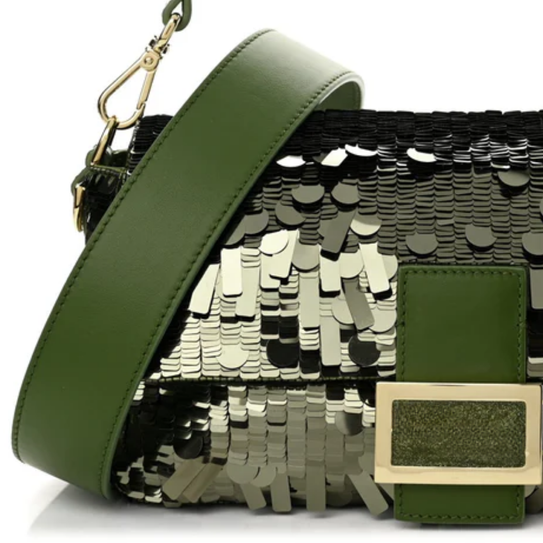 Bag Green Sequins & Leather – Fnd Bgtt