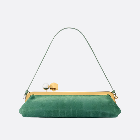 Bag Jcq LSl Suede Clutch w/ Croc-Effect