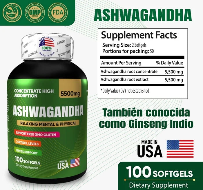 ASHWAGANDHA - Compra 1 y llévate 2 unidades
