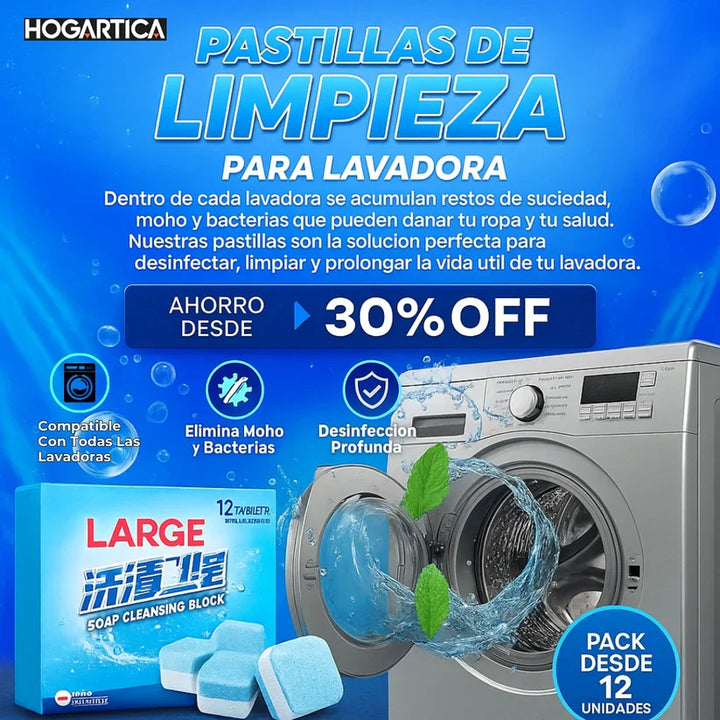 LavaClean Max - Caja x 12 Pastilla Limpiador de Lavadora