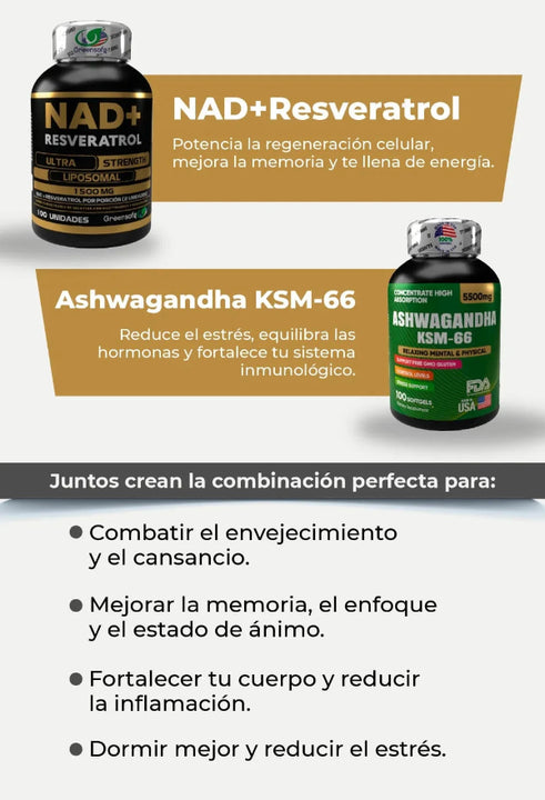 Nad x1 + Ashwagandha x1 + Obsequio