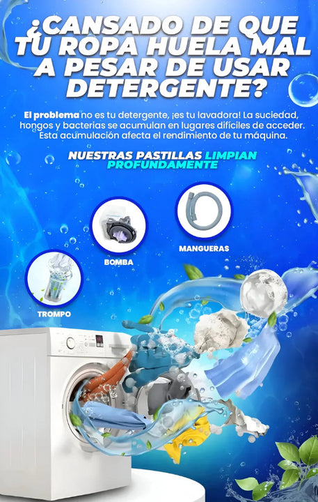 LavaClean Max - Caja x 12 Pastilla Limpiador de Lavadora